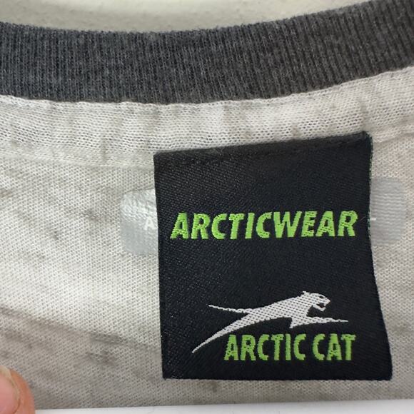 Arctic Cat Racing Women XL T Shirt Gray Team Arctic Logo Snocross Snowmobile Y2K - Picture 6 of 7